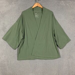 Storq Maternity Belted Wrap Jacket Medium M Sage‎ Green Stretch Cardigan Kimono